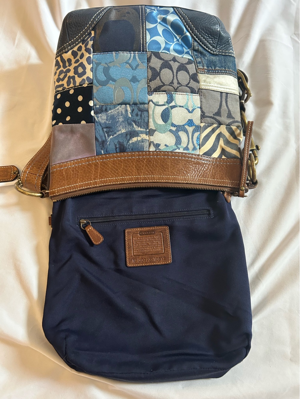 Coach Patchwork Denim and Brown Leather Crossbody - Picture 15 of 17